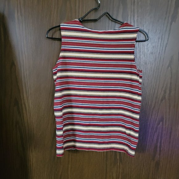 EUC Vintage Studio Works Nautical Striped Tank Top Size Medium - Picture 4 of 7